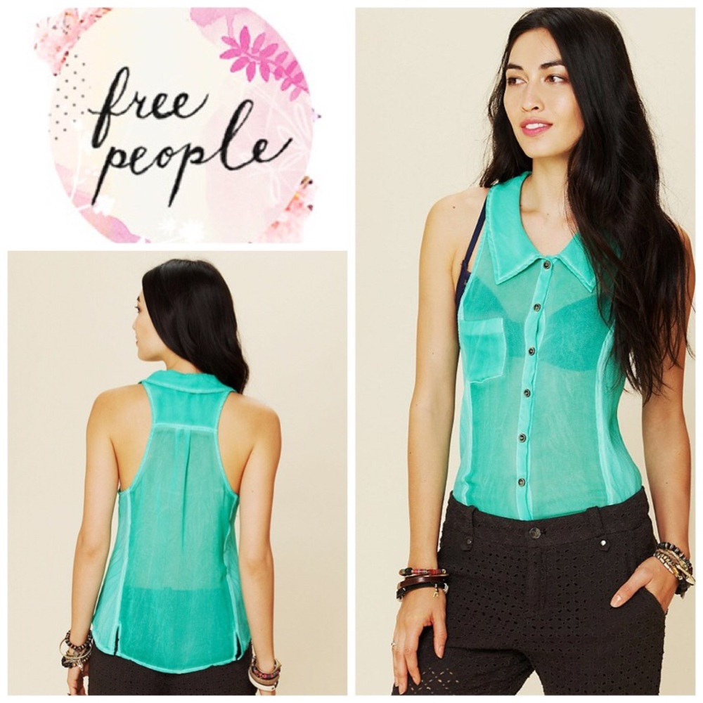 Free people "we the free" button down tank